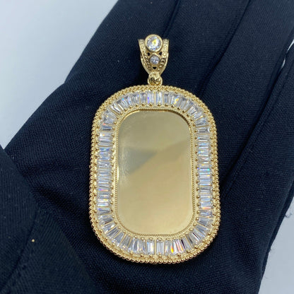 14K Rounded Rectangle Picture Photo Pendant