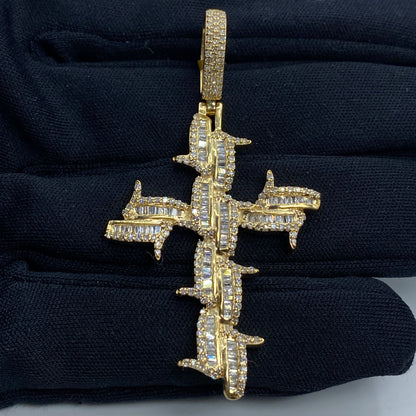 Holy Spirit Cross Baguette Pendant