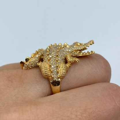 14K Alligator Diamond Ring