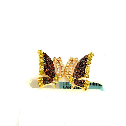 14K Large Butterfly Diamond Earrings