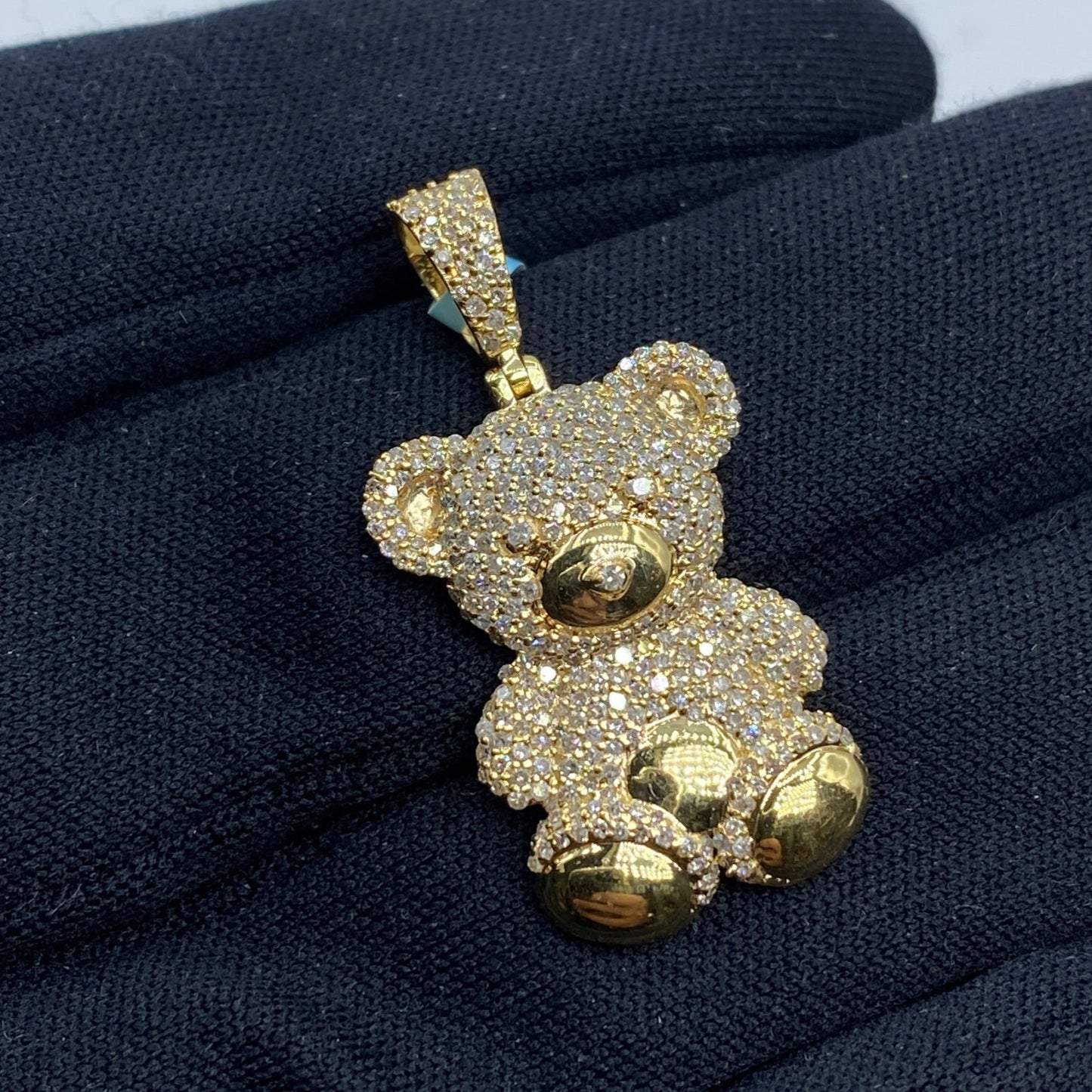 14K Teddy Bear Diamond Pendant
