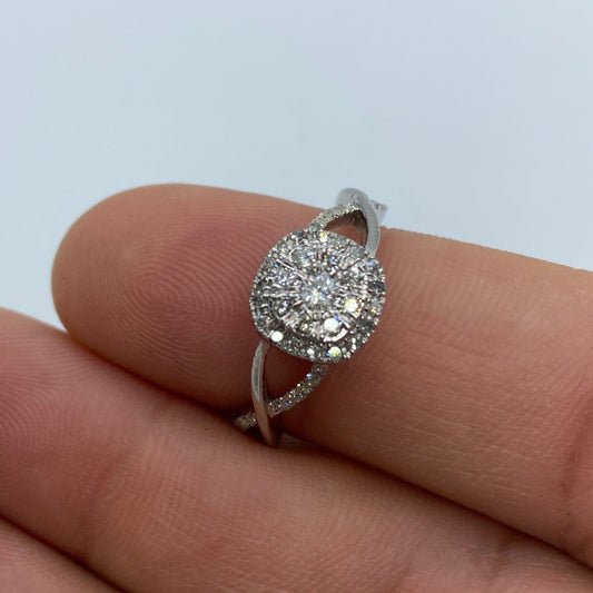 14K Diamond Spiral Engagement Ring