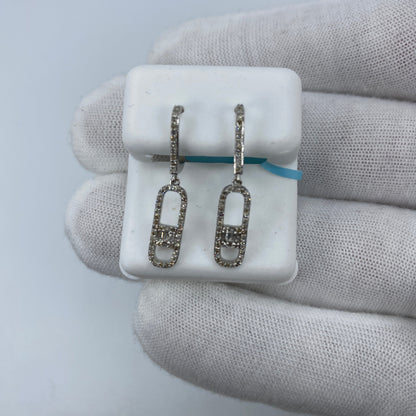 14K Hanging Zipper Diamond Earrings