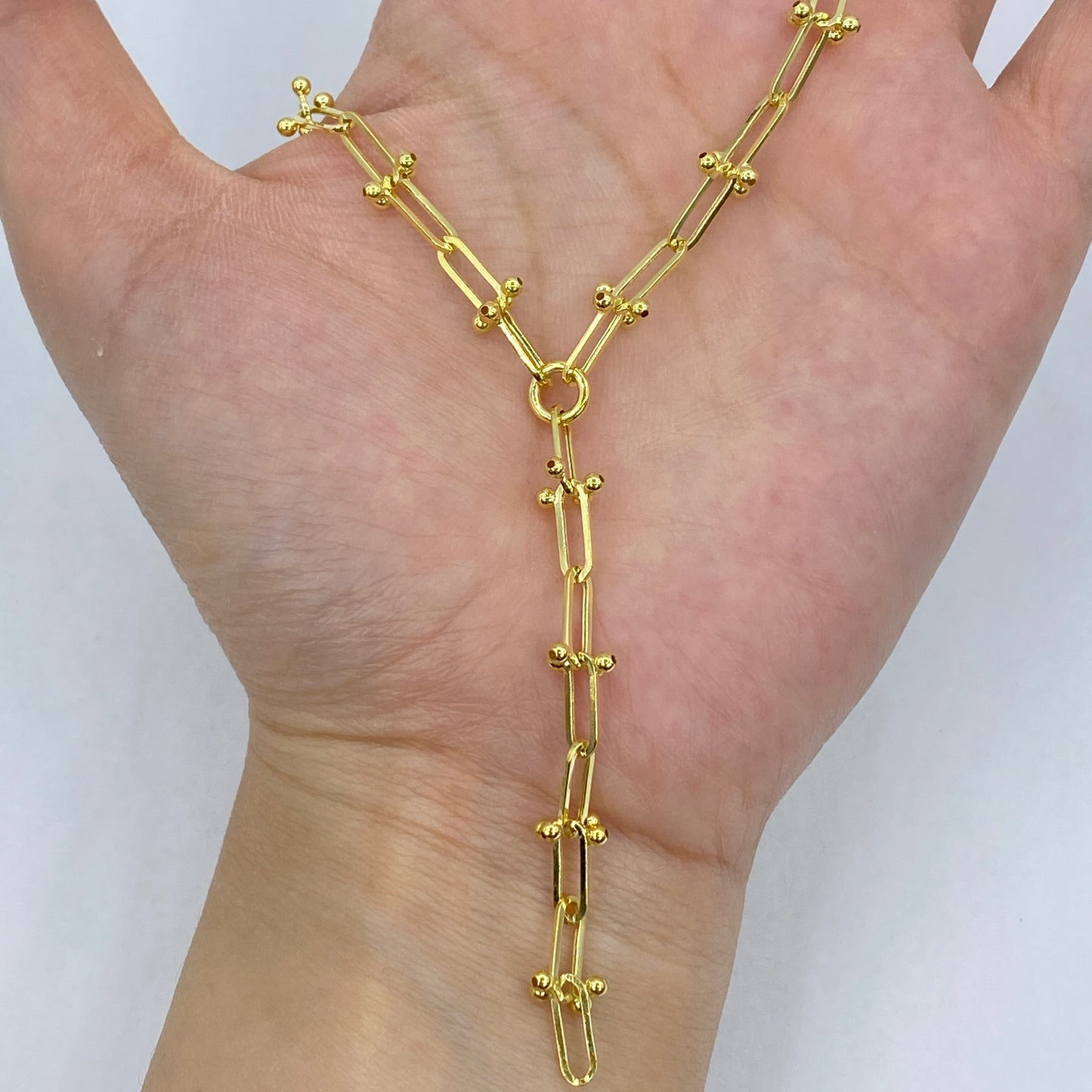 14K Manhattan Lariat Necklace 18"