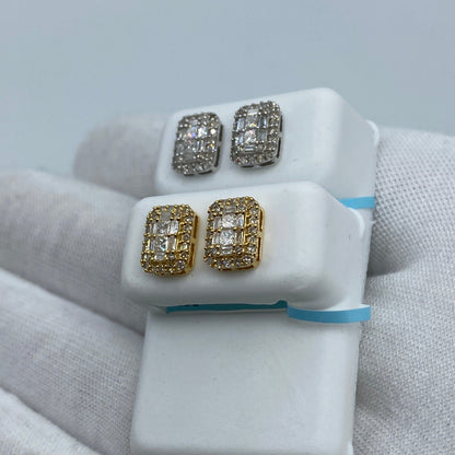 14K Elias Rectangle Diamond Baguette Earrings