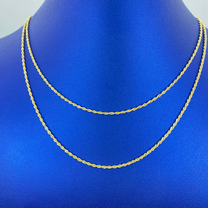 14K 1.2MM Rope Chain 16-18"