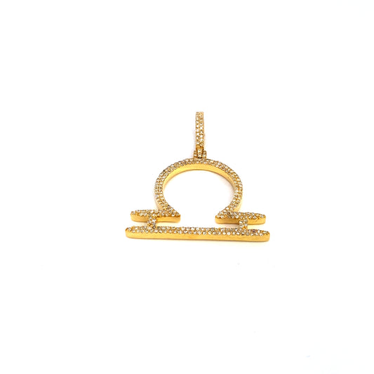 10K Libra Sign Diamond Pendant