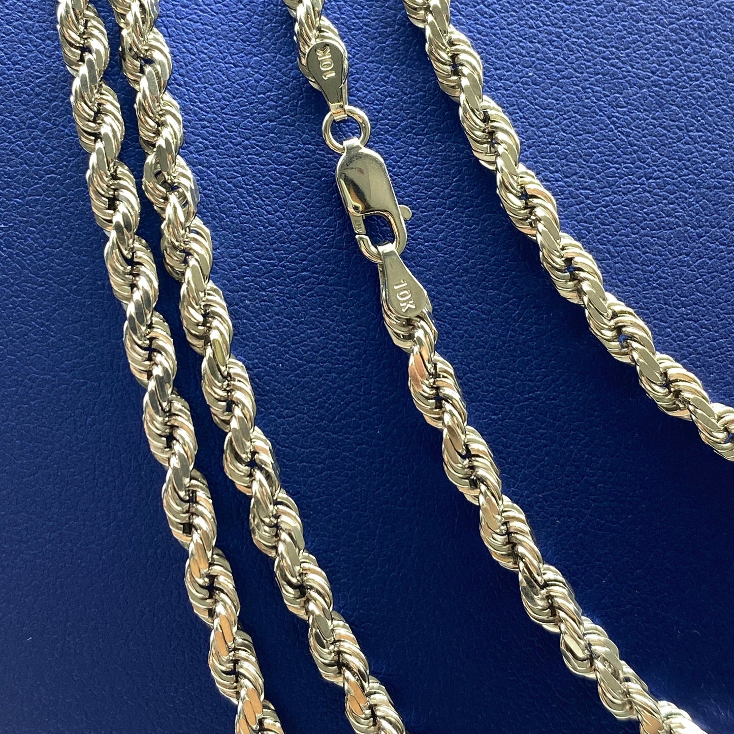 10K 4.0MM Rope Chain in White Gold 18-24"