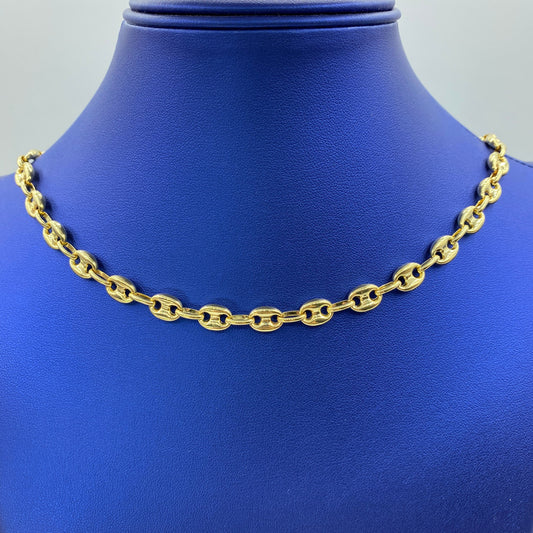 14K Puffed Mariner Link Chain