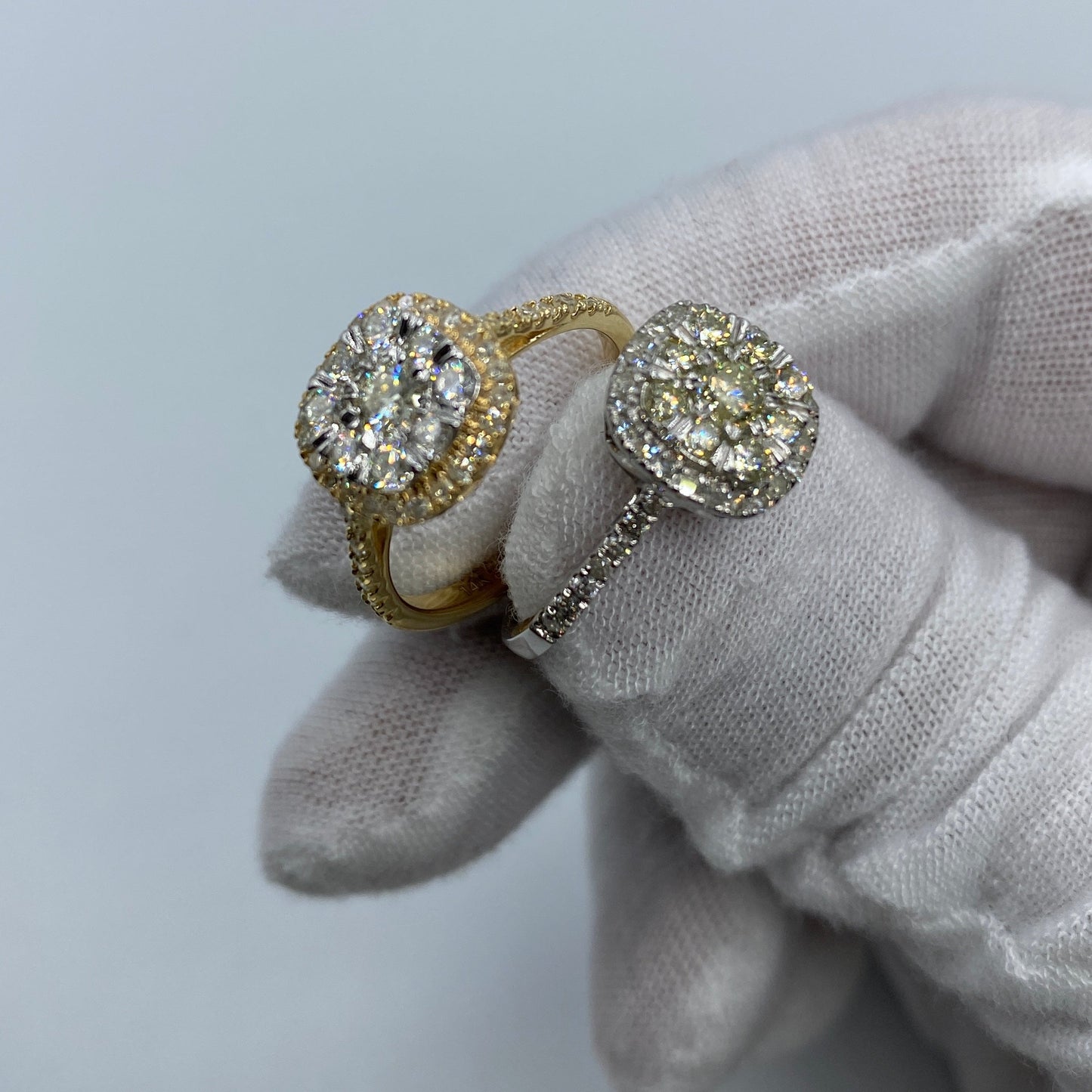14K Cluster Diamond Engagement Ring