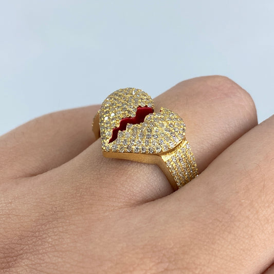 10K Broken Heart Diamond Ring