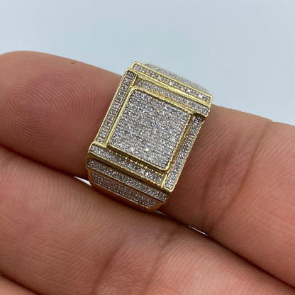 10K Square Jigsaw Diamond Ring