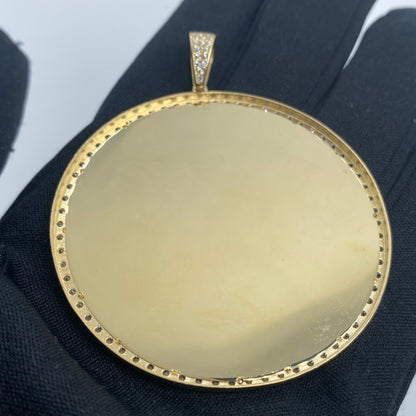 14K Round Picture Photo Pendant