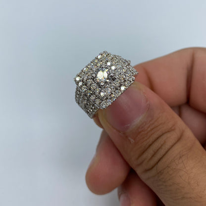14K Square Engagement Diamond Ring