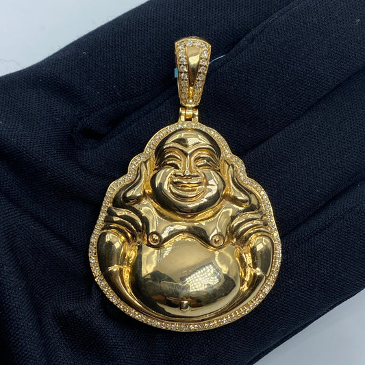 14K Lucky Laughing Buddha Diamond Pendant