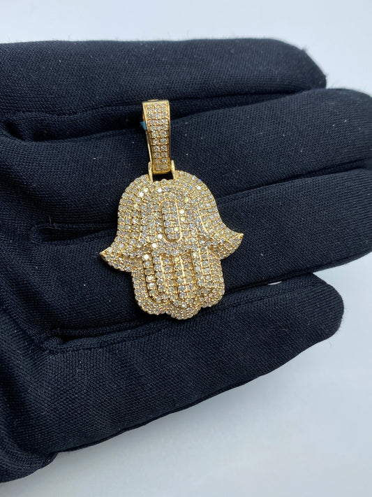 14K Hamsa Diamond Pendant