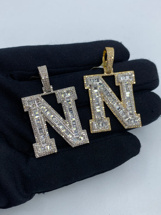 Initial N Baguette Pendant