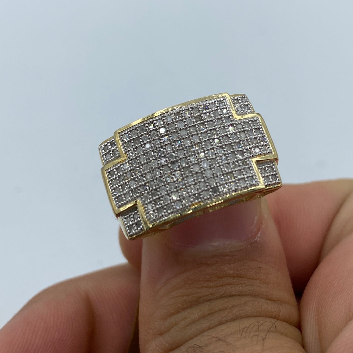10K Rectangle Puzzle Piece Diamond Ring