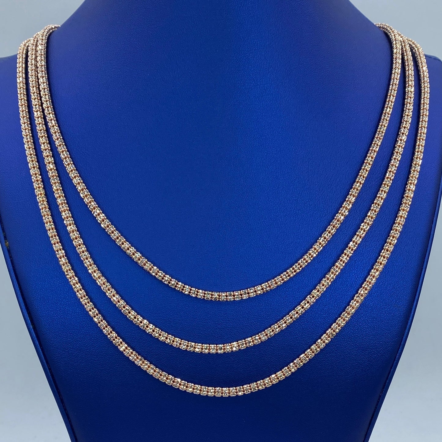 10K 4.3MM Ice Chain in Rose Gold 20-24"