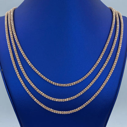 10K 4.3MM Ice Chain in Rose Gold 20-24"