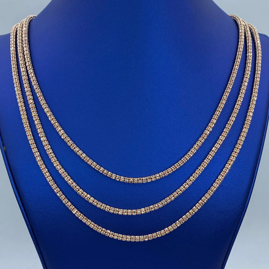 10K 4.3MM Ice Chain in Rose Gold 20-24"