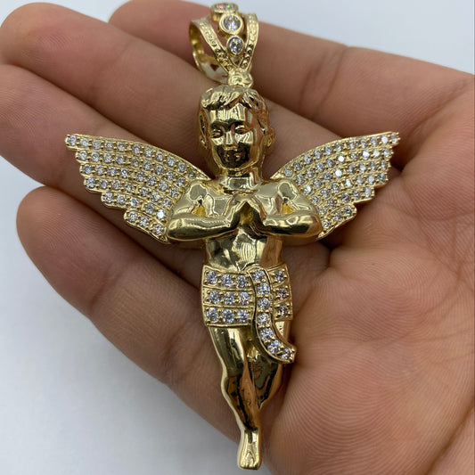 14K Baby Angel Pendant 3.0"