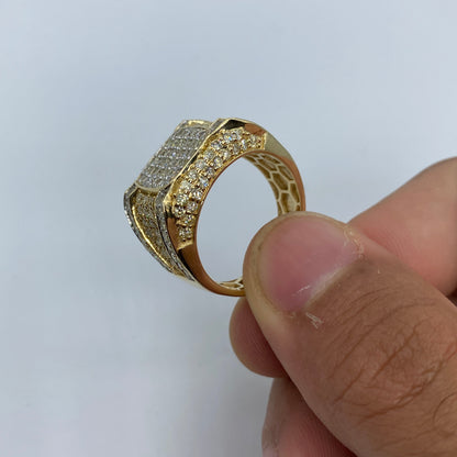 14K Roman Square Diamond Ring