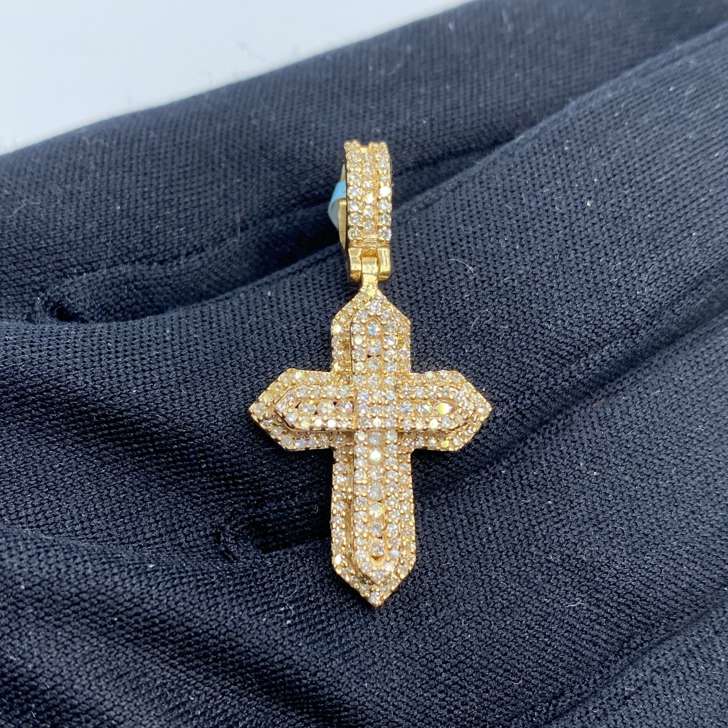 14K Saint 3D Cross Diamond Pendant