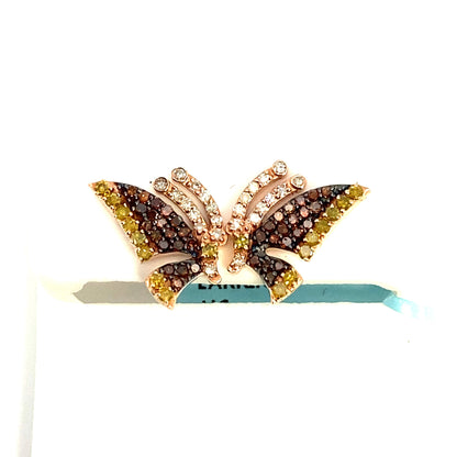 14K Medium Butterfly Diamond Earrings