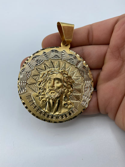14K Face of Jesus Medal Pendant