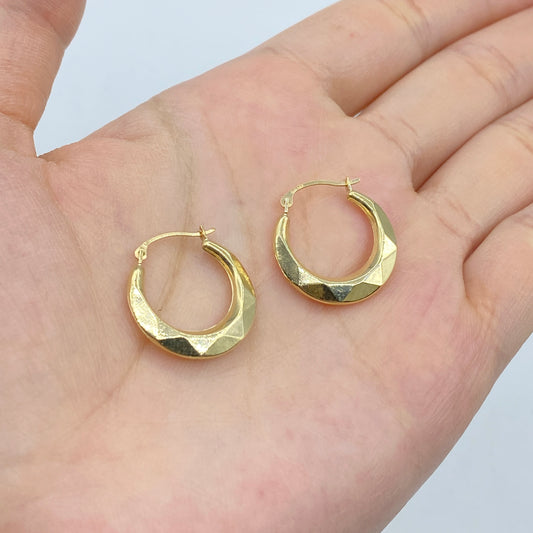 14K Geometric Hoop Earrings