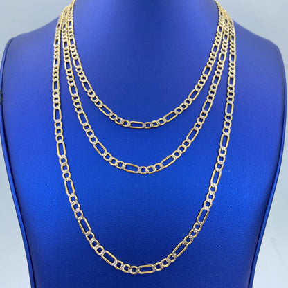 14K 4.5MM Two-Tone Figaro Link Chain 18-24"