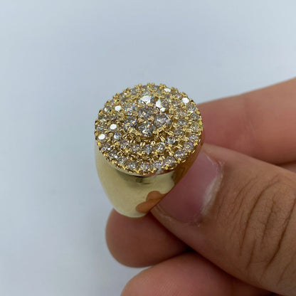 10K Yellow Gold Circle Cake Diamond Ring