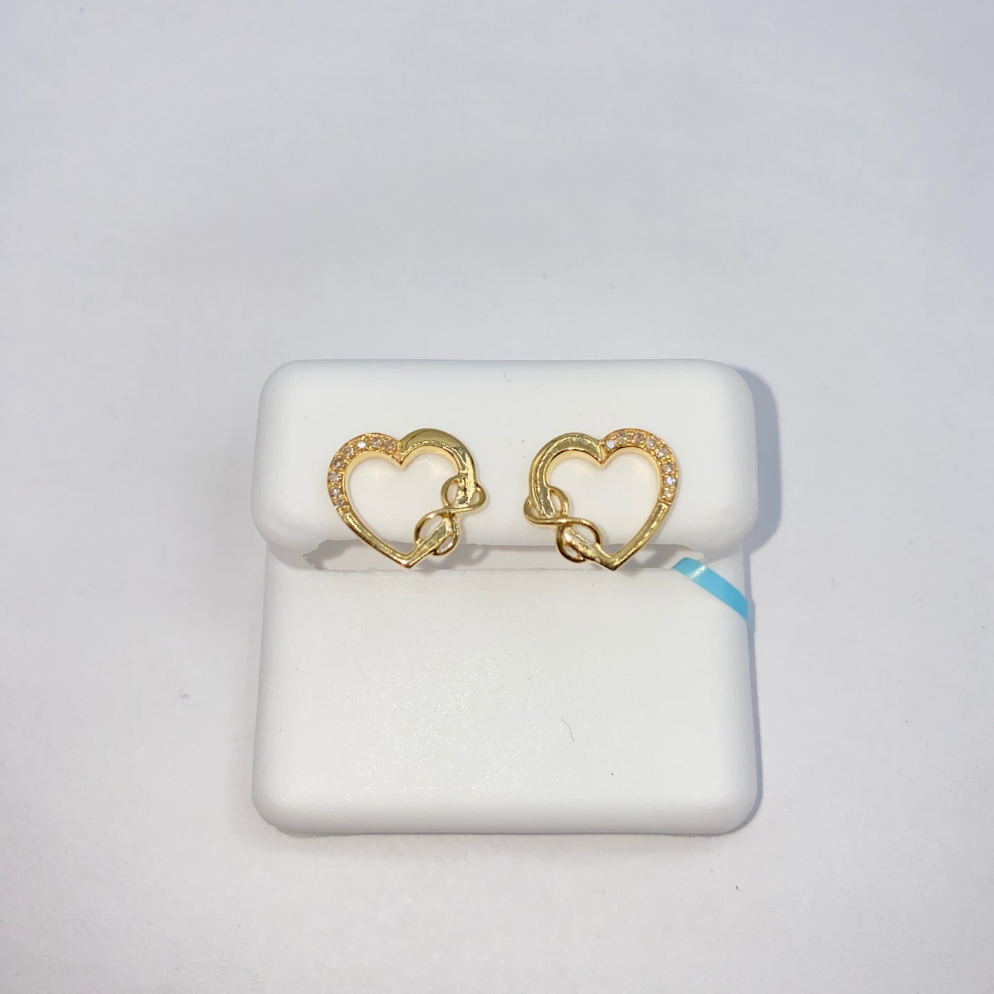 14K Heart Infinity Diamond Earrings