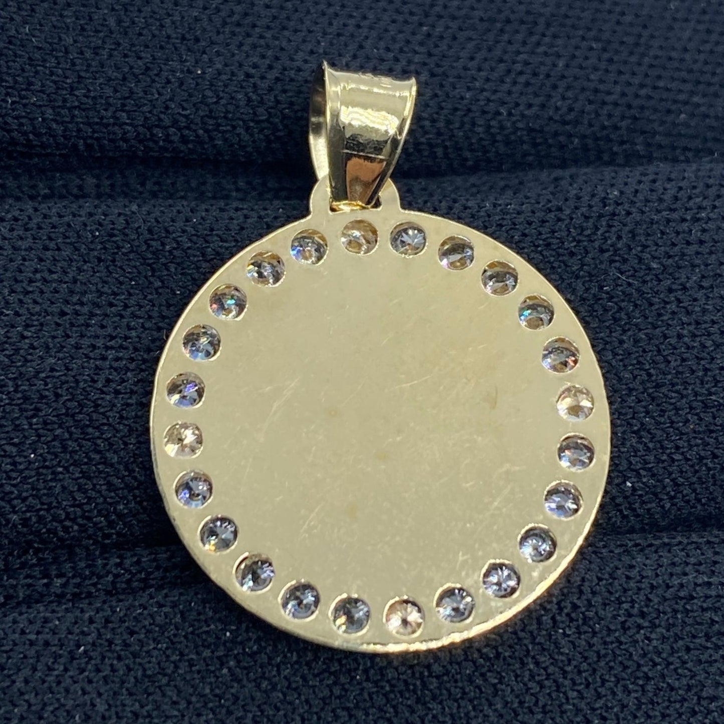 10K Circle Picture Photo Pendant