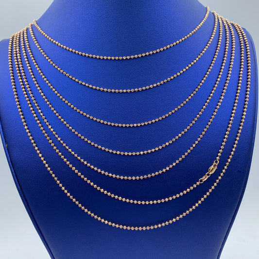 14K Rose Gold 2.2MM Moon Cut Chain 16-28"